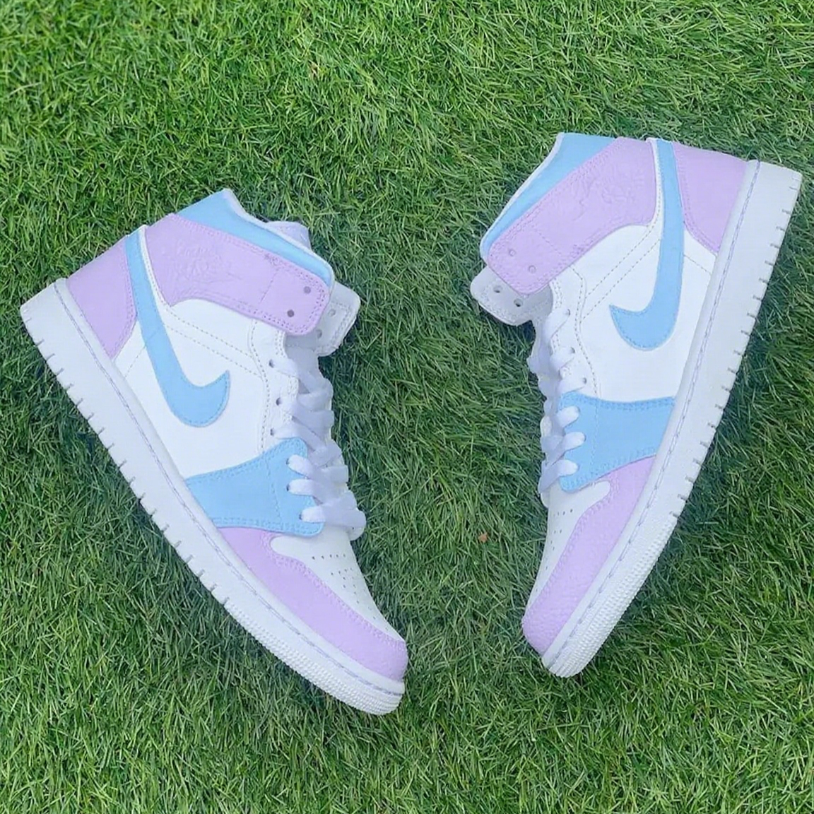 Custom Air Jordan 1 Baby Blue Baby Purple Color Block