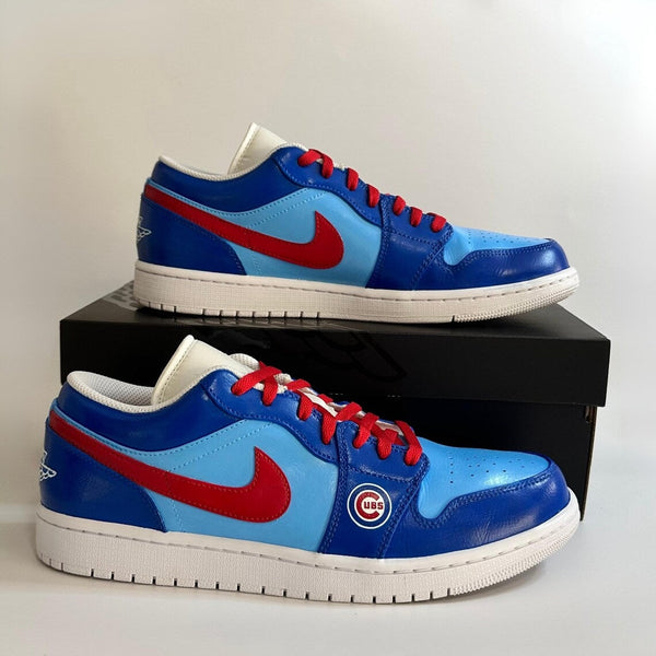 Custom Air Jordan 1 Blue Red Cubs Logo