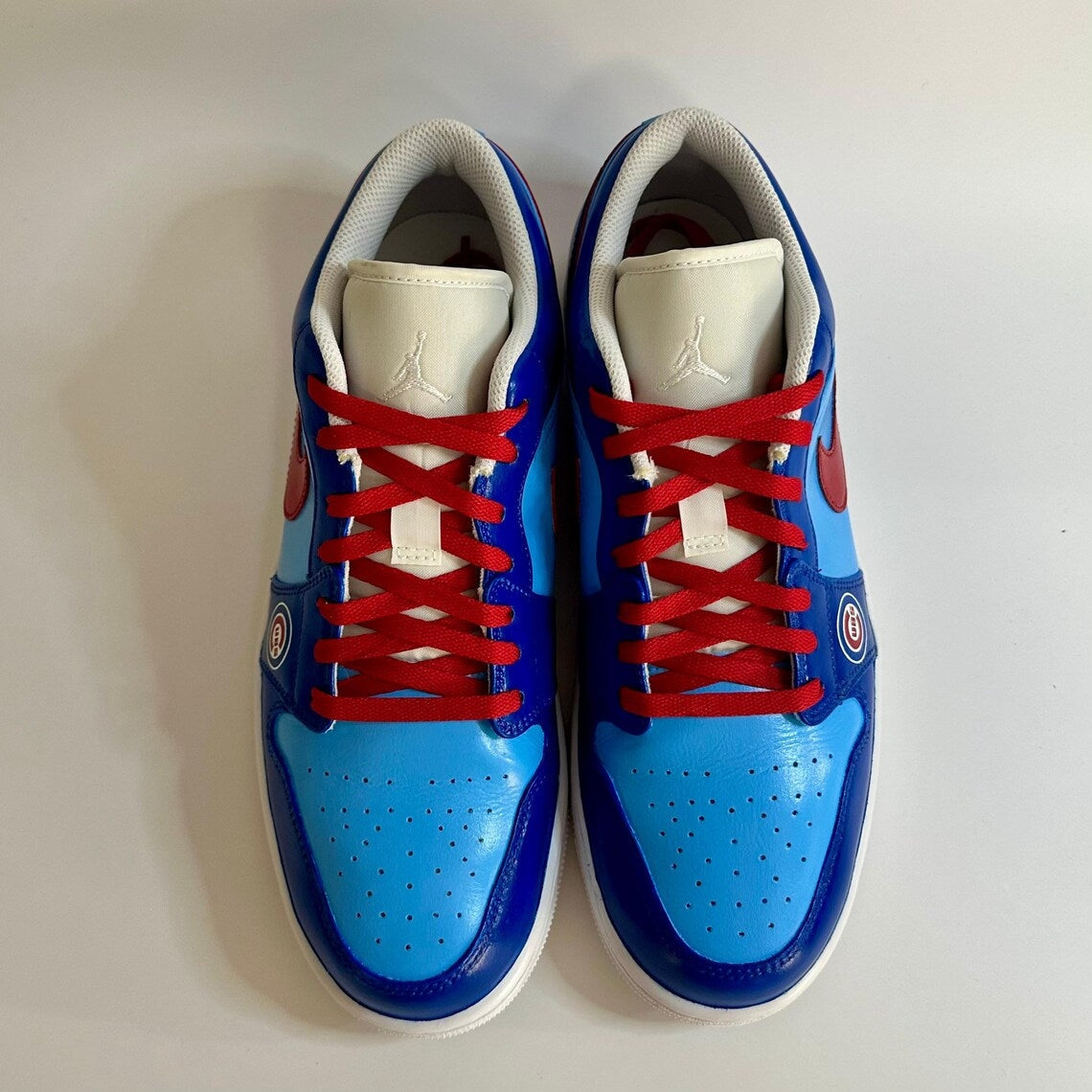 Custom Air Jordan 1 Blue Red Cubs Logo