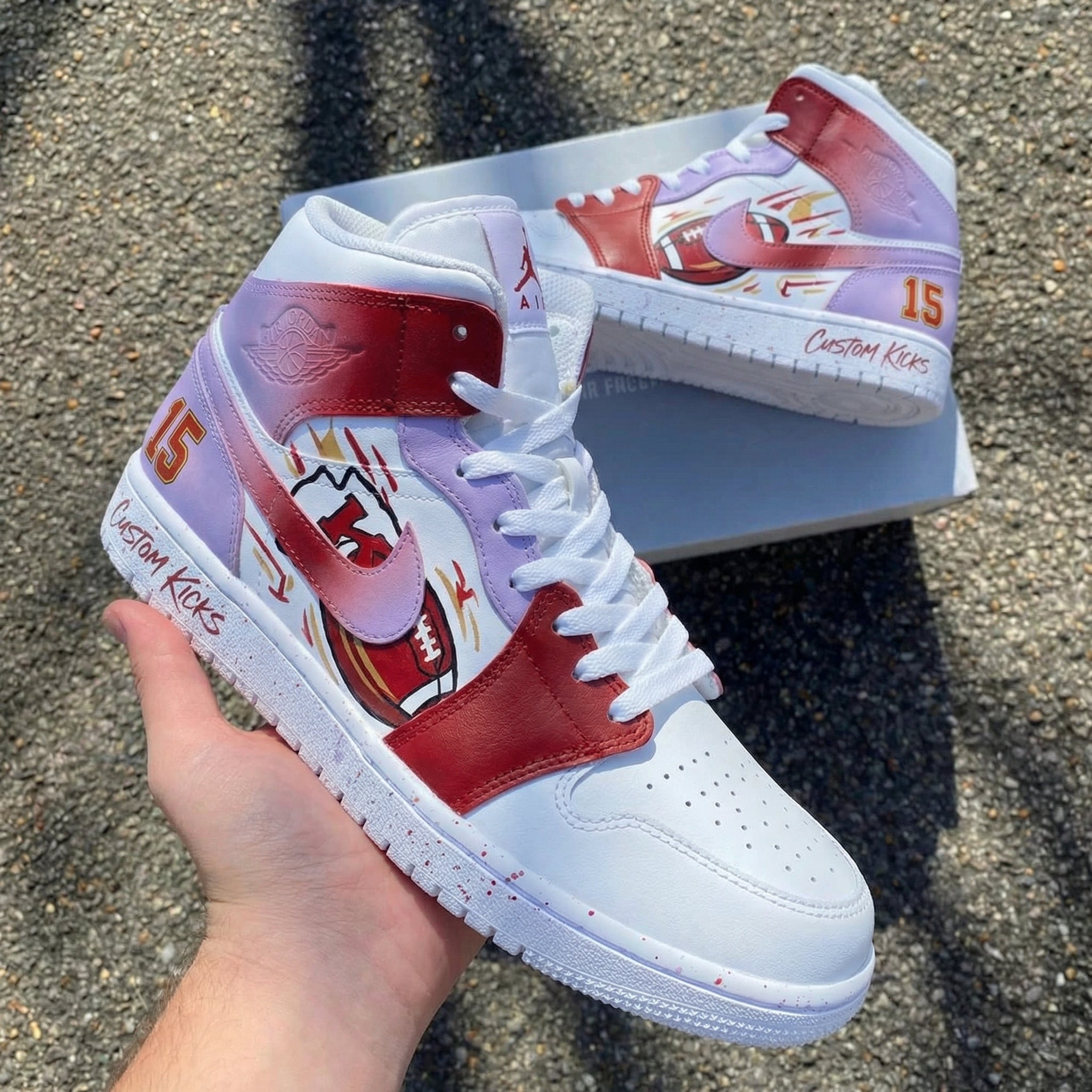 Custom Air Jordan 1 Football Theme Baby Pink Maroon – Unite Custom