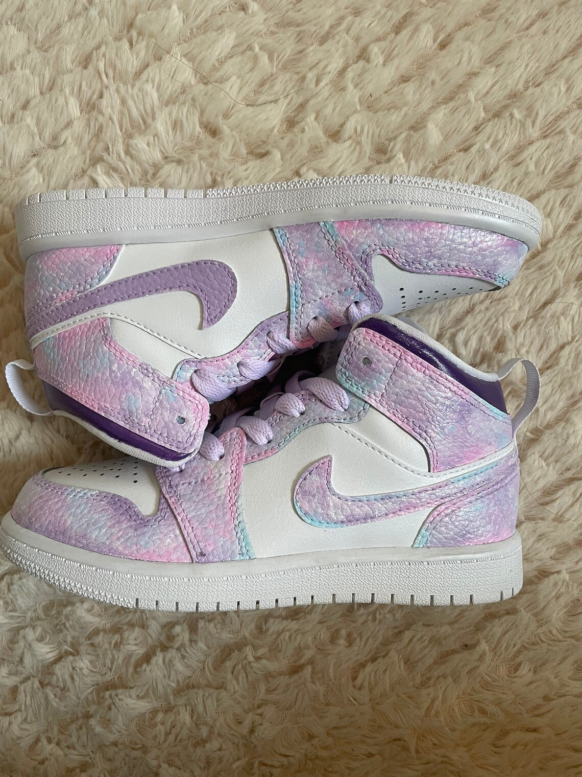 Custom Air Jordan 1 Pink And Lilac Pattern