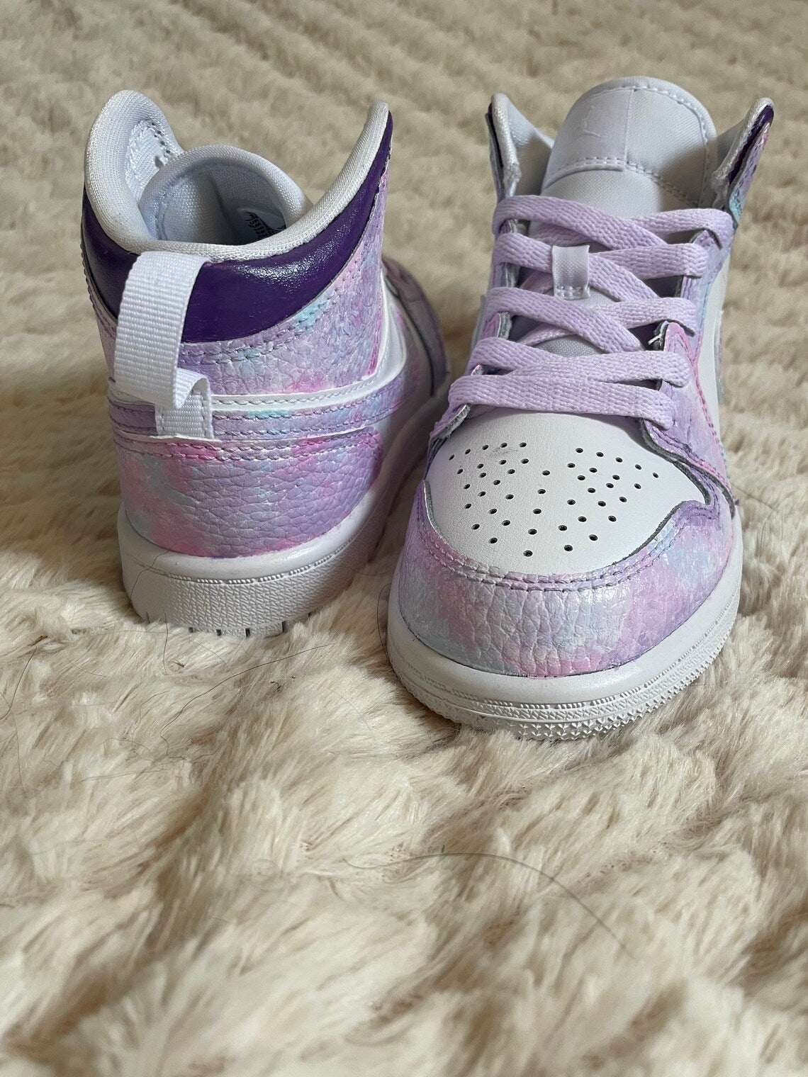 Custom Air Jordan 1 Pink And Lilac Pattern