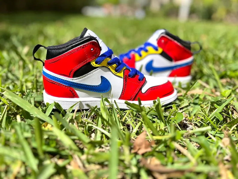 Custom Air Jordan 1 Red Green White With Mario Theme