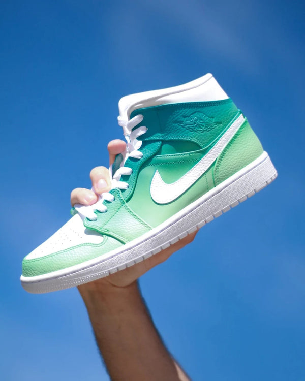 Custom Air Jordan 1 Yellow Green Gradient