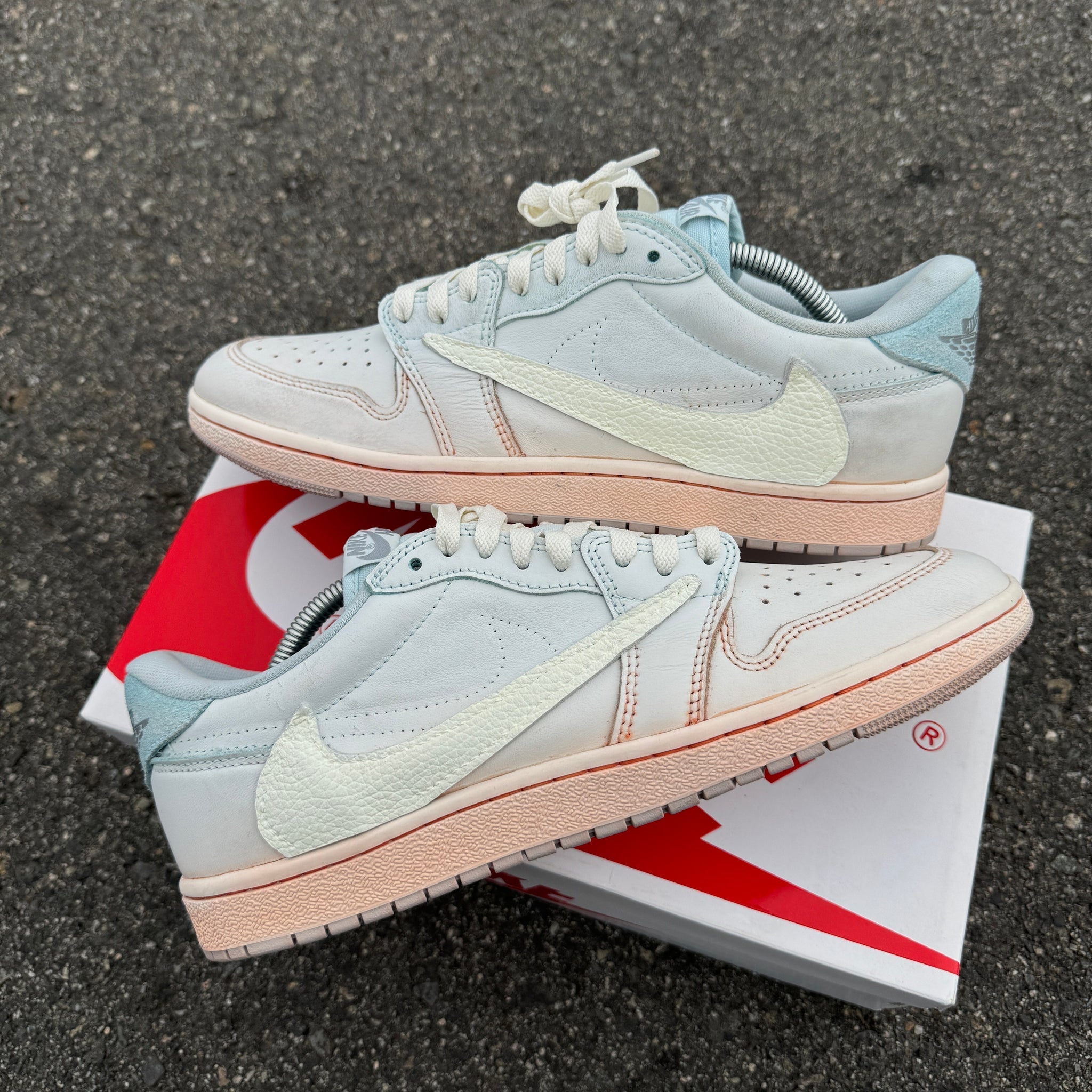 Custom Air Jordans X Travis Scott Light Blue