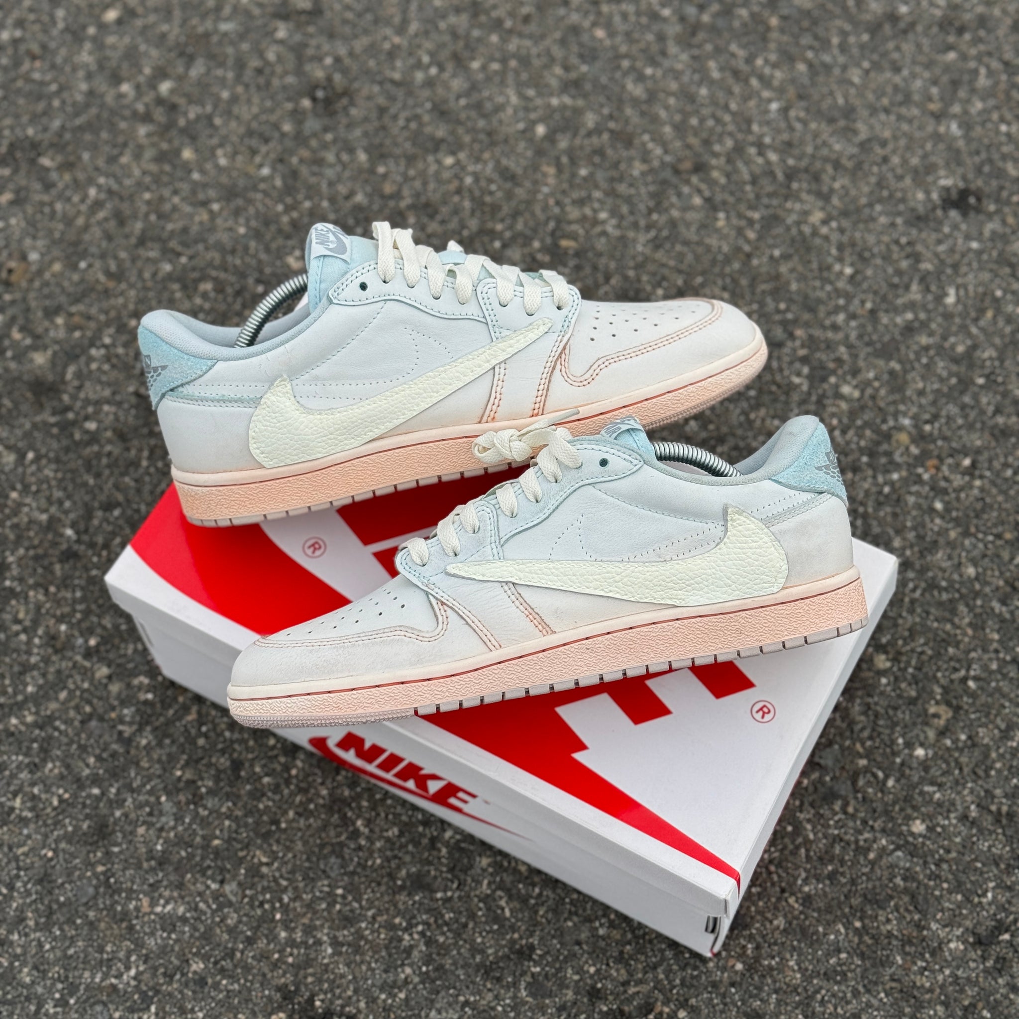 Custom Air Jordans X Travis Scott Light Blue
