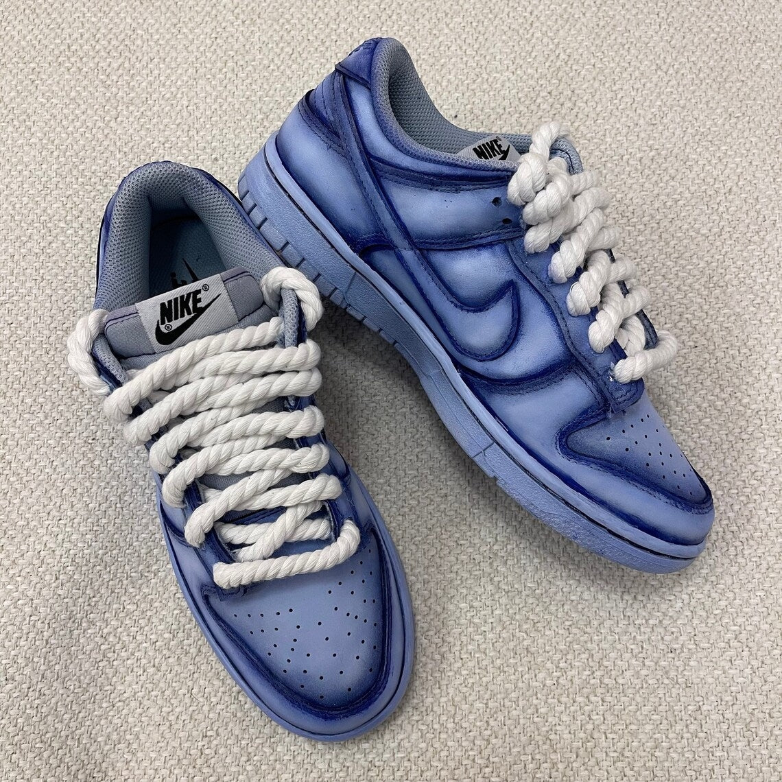 Custom Dunk Blue Rope Laces – Unite Custom