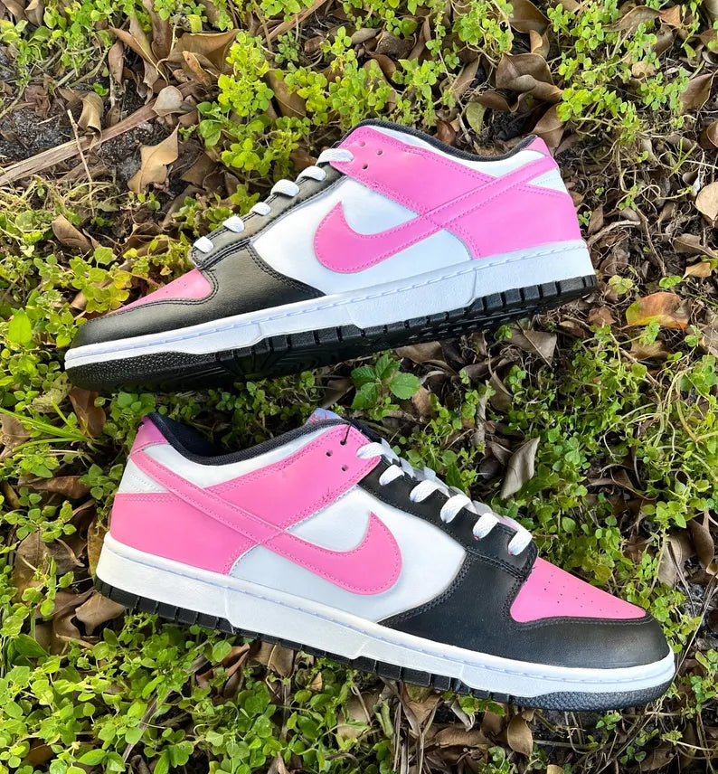 Custom Dunk Pink Black White Color Blocking – Unite Custom