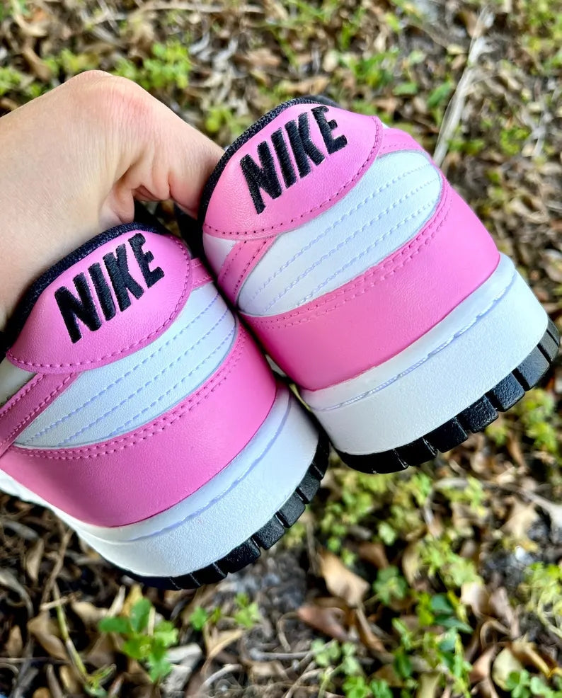 Custom Dunk Pink Black White Color Blocking – Unite Custom