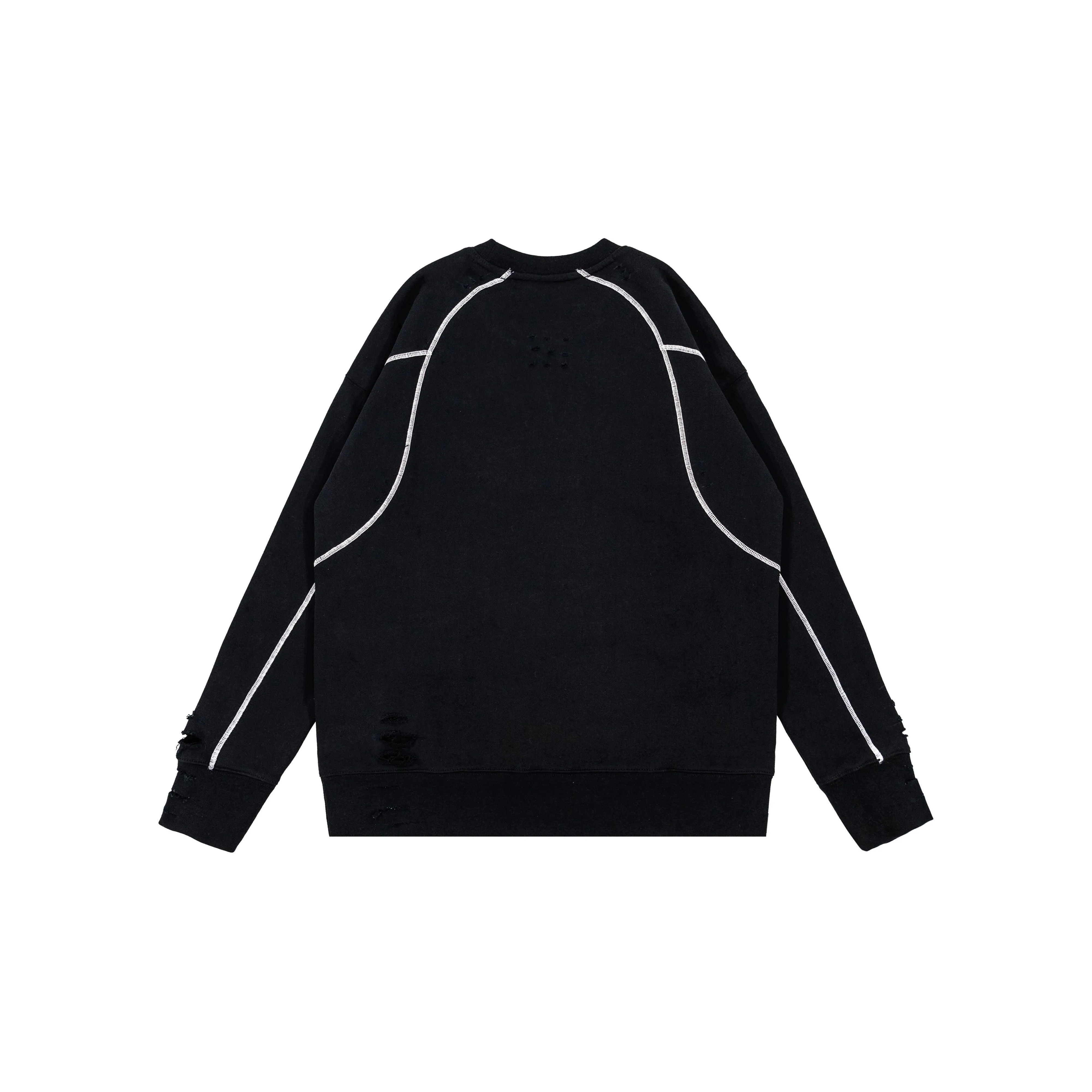 Custom Nike Sweatshirt Black with White Lines and Rips – Unite Custom