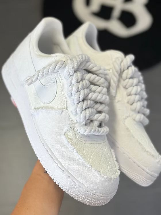 Custom Air Force 1 White LV Embossing