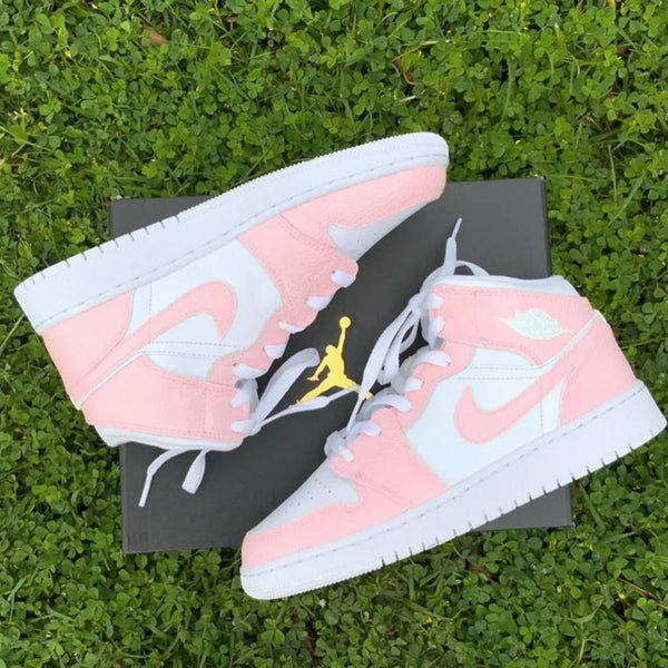 Custom Jordans Baby Pink White