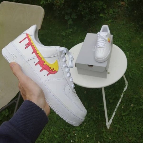 Red and Yellow Drip  Custom Air Force 1