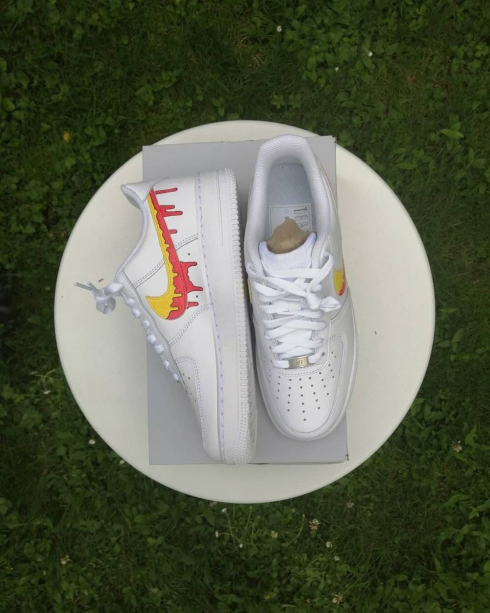 Red and Yellow Drip  Custom Air Force 1