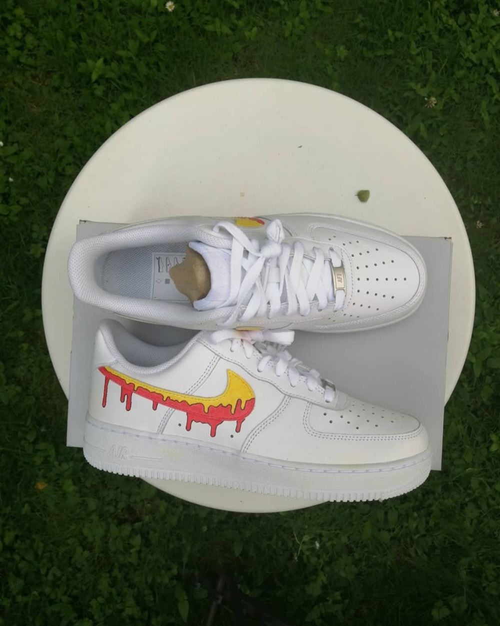 Red and Yellow Drip  Custom Air Force 1
