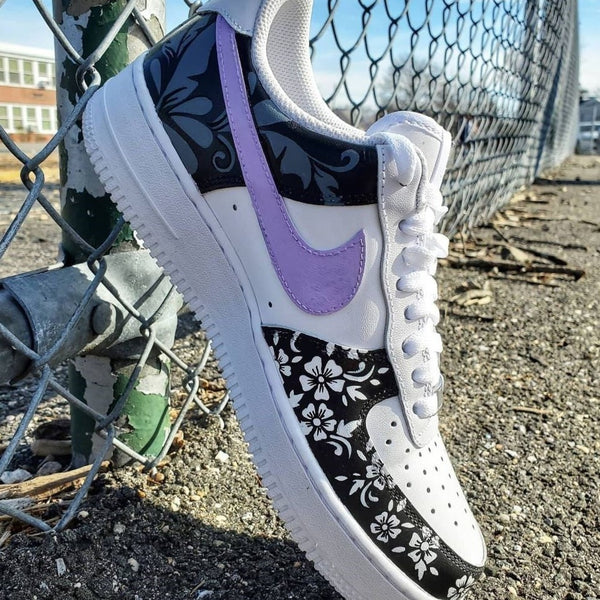 Purple&White Print Custom Air Force 1