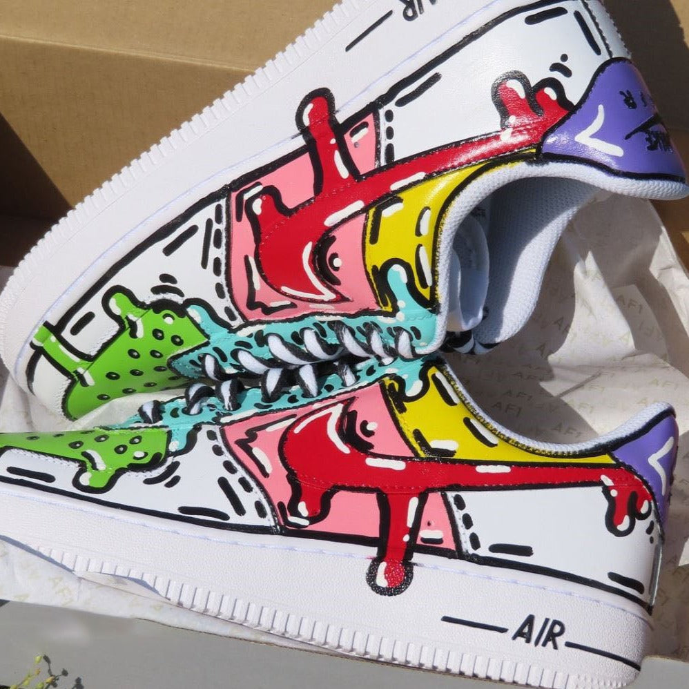 Cartoon Colorful Doodle Custom Air Force 1 â unitecustom