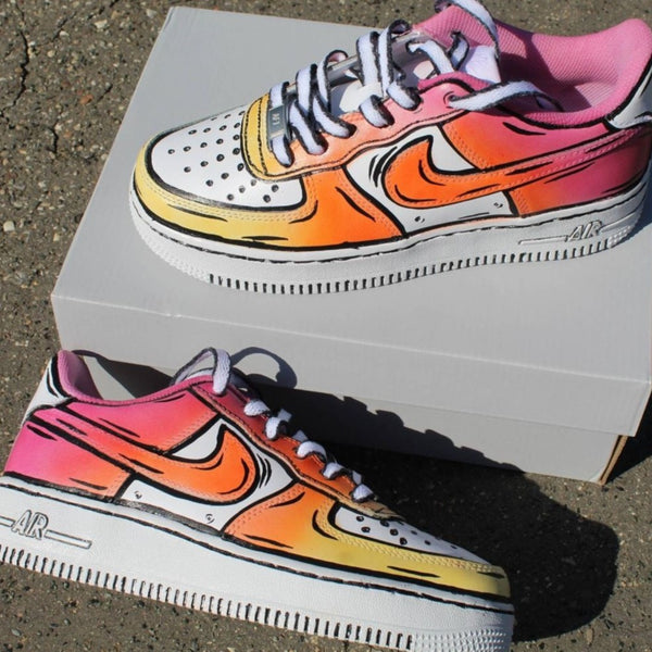 Lines Orange Custom Air Force  1