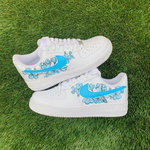 Blue Flowers Custom Air Force 1