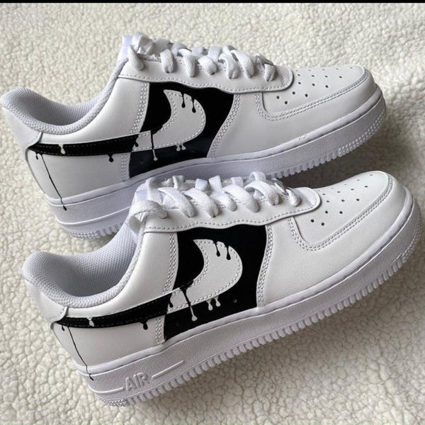 Black-White Drip Custom Air Force  1