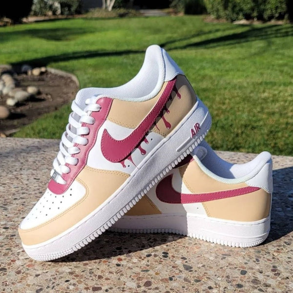 Brown Pink Drip Custom Air Force 1