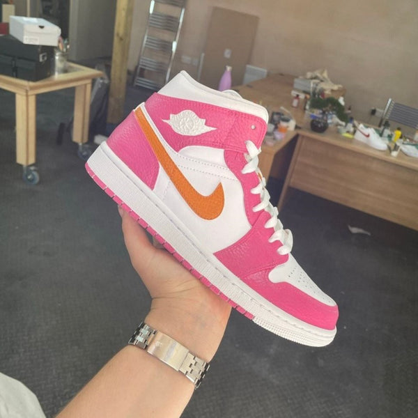 Pink Orange Custom Air Jordan 1