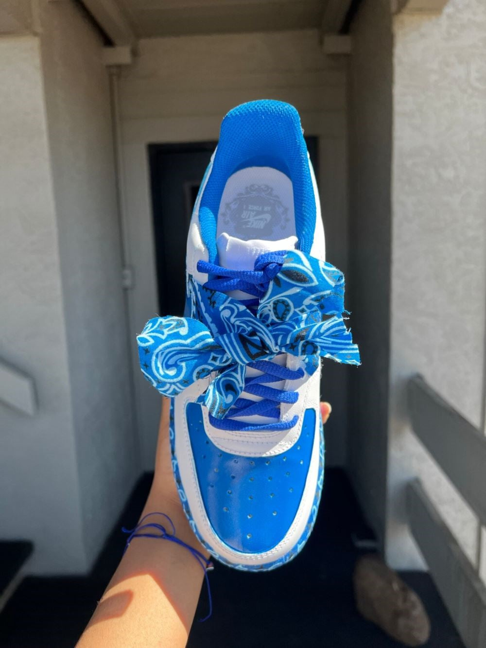 Blue Bandana Custom Air Force 1 â unitecustom