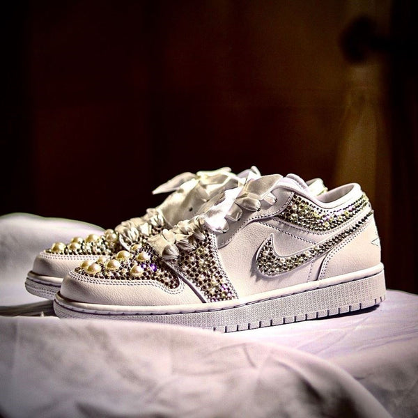 Blinks Rhinestones Custom Air Jordan 1 x Wedding Sneaker