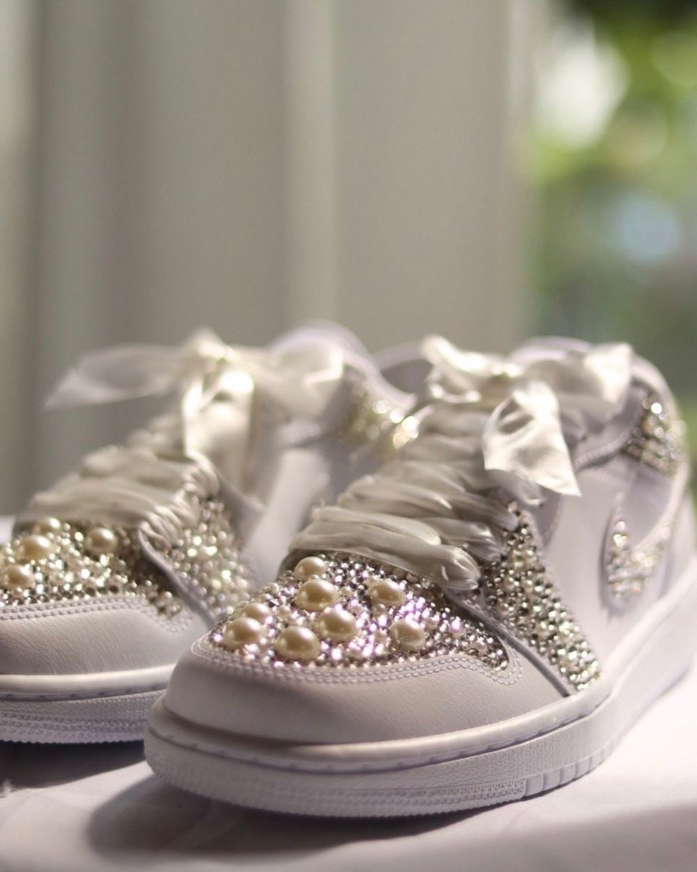 Blinks Rhinestones Custom Air Jordan 1 x Wedding Sneaker