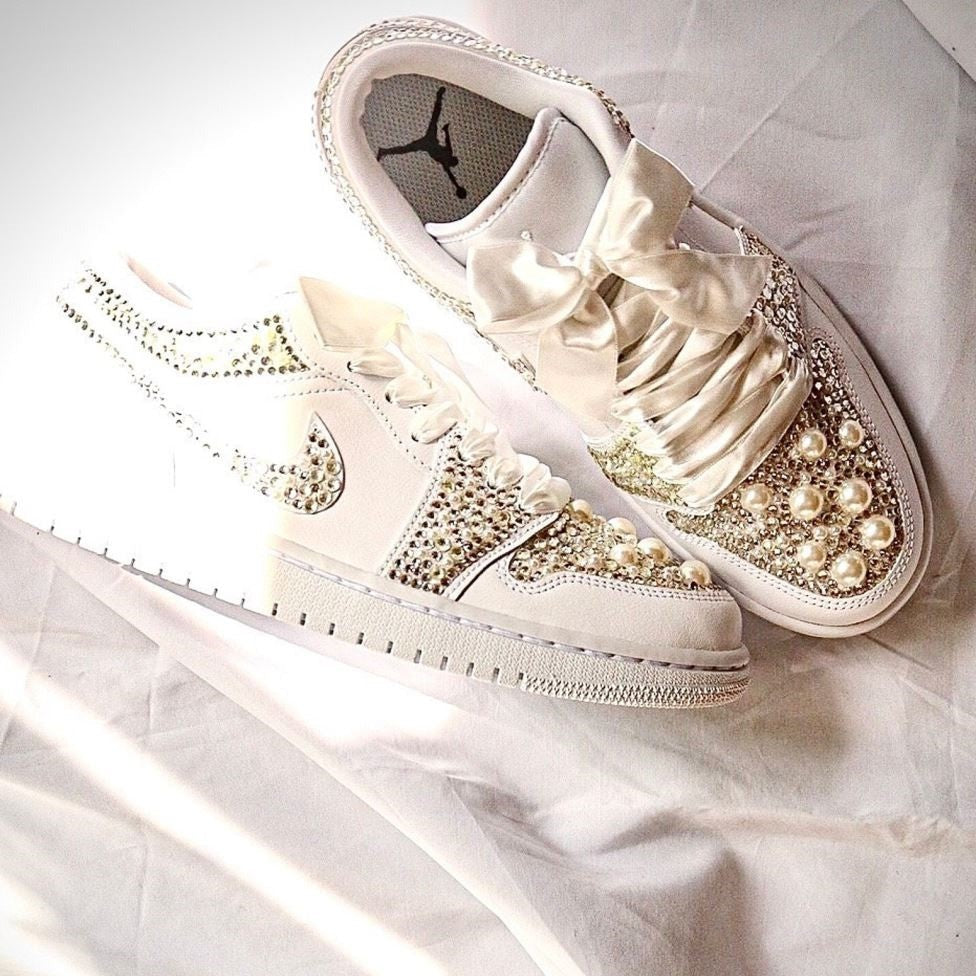 Blinks Rhinestones Custom Air Jordan 1 x Wedding Sneaker – unitecustom