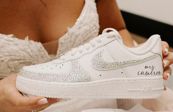 Diamond Customized Name Wedding Shoes Custom Air Force 1