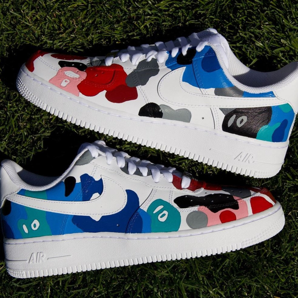 Abstract Blue&Red Custom Air Force 1