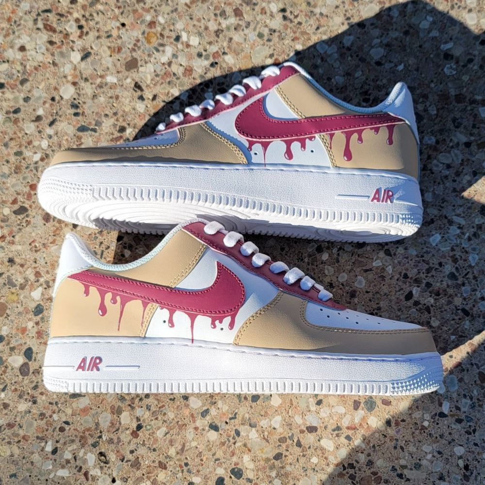 Custom Af1 Drip Brown Pink Drip Custom Air Force 1 – Unite Custom