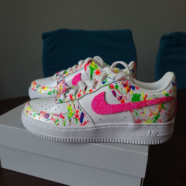 Splatter&Rhinestones Custom Air Force 1