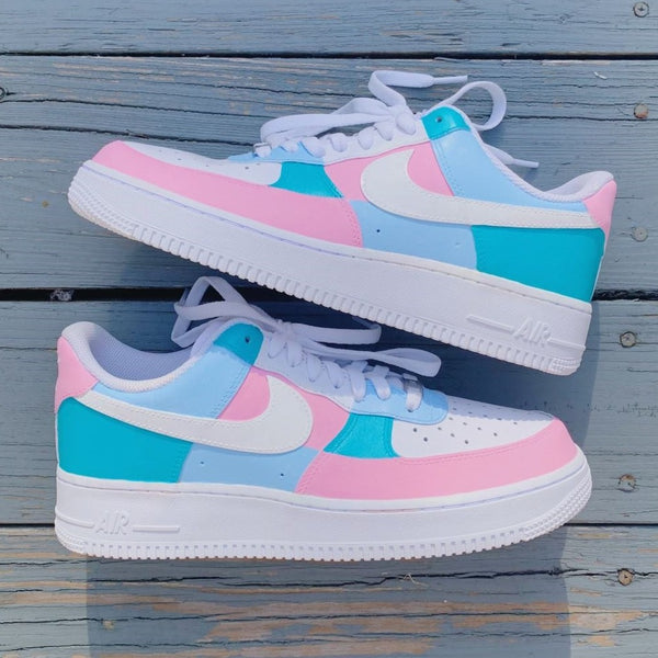 Pastel Pink and Blue Custom Air Force 1
