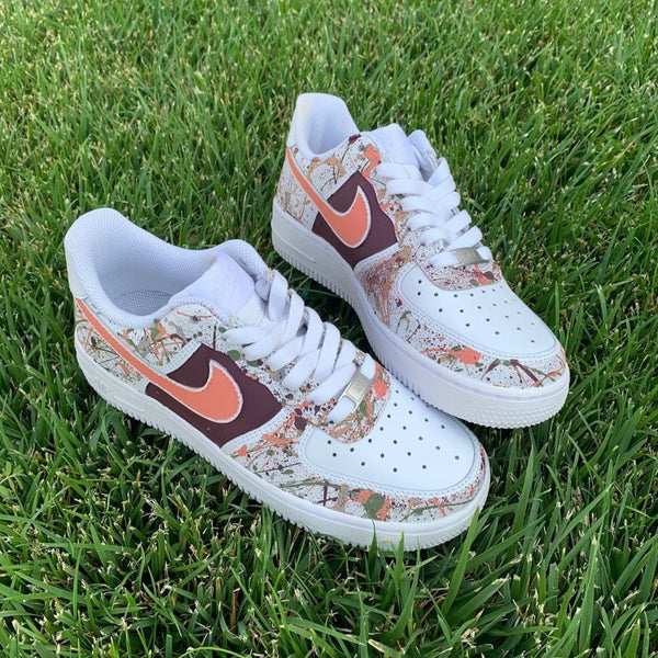 Orange Brown Splatter Custom Air Force 1