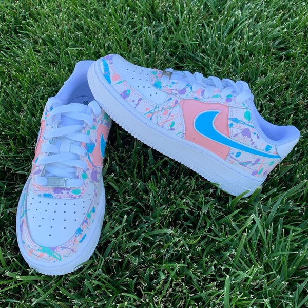 Pink Blue Splatter Custom Air Force 1