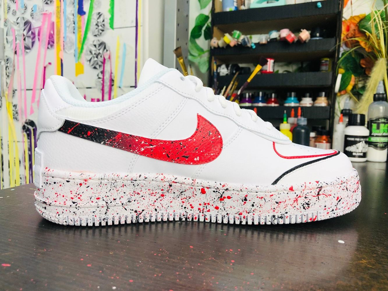 Black&Red Splatter Custom Air Force 1 â Unite Custom