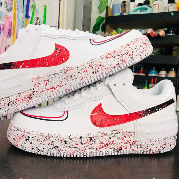 Black&Red Splatter Custom Air Force 1