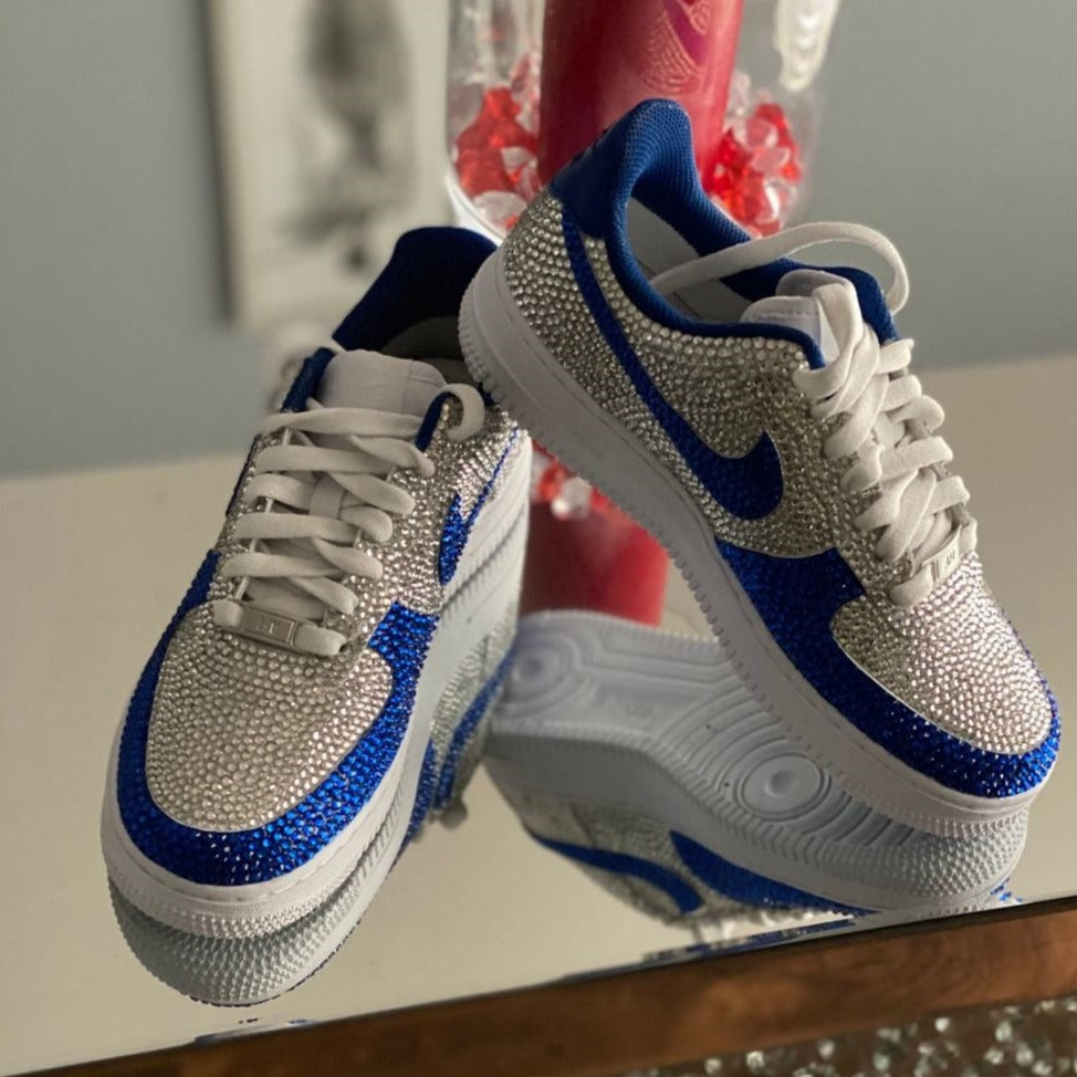 Silver Rhinestones Custom Air Force 1 x Wedding Sneaker â Unite Custom