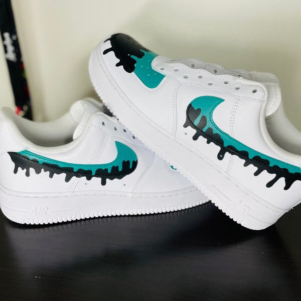 Green Black Drip Custom Air Force 1