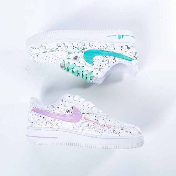 Purple Green Splatter Custom Air Force 1