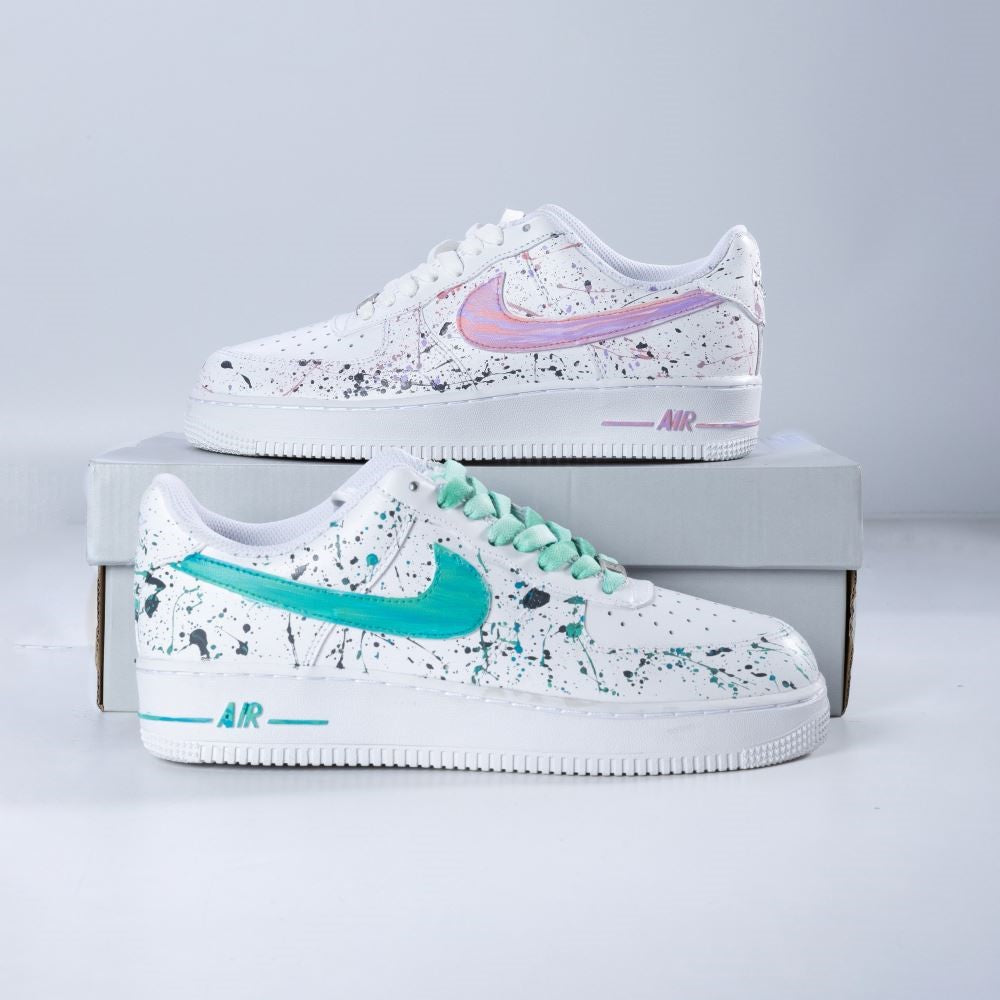 Purple Green Splatter Custom Air Force 1