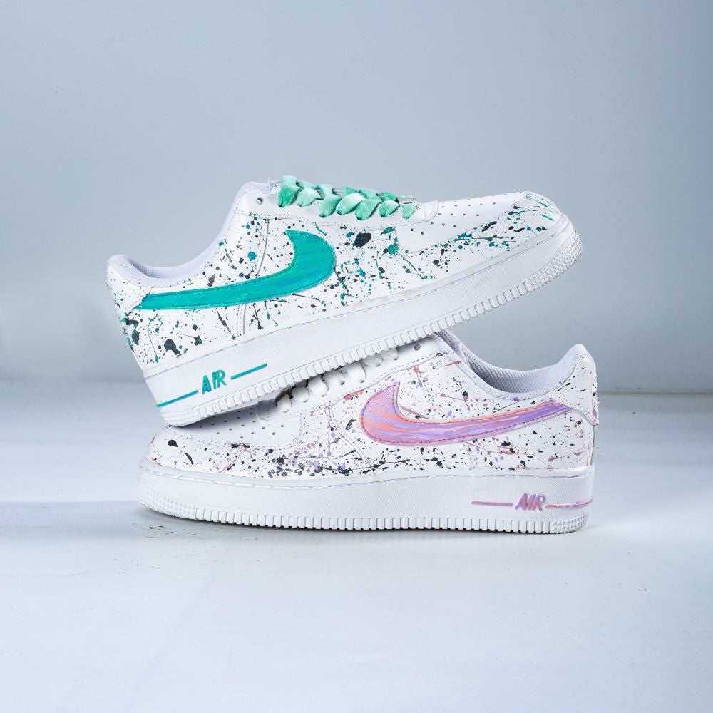 Purple Green Splatter Custom Air Force 1