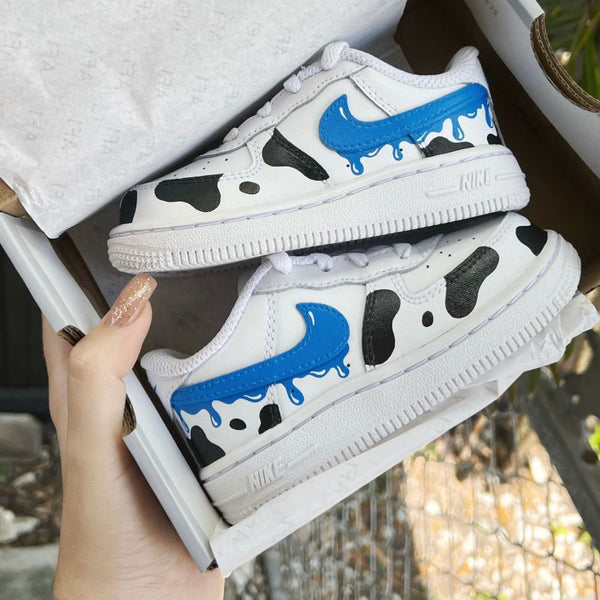 Blue Drip Cow Custom Air Force 1