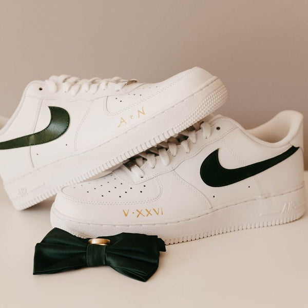 Dark Green Custom Air Force 1 x Wedding Sneaker