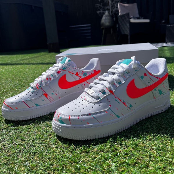 Neon Red  Custom Air Force 1