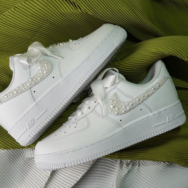 Pearl Ribbon Custom Air Force 1 x Wedding Sneaker