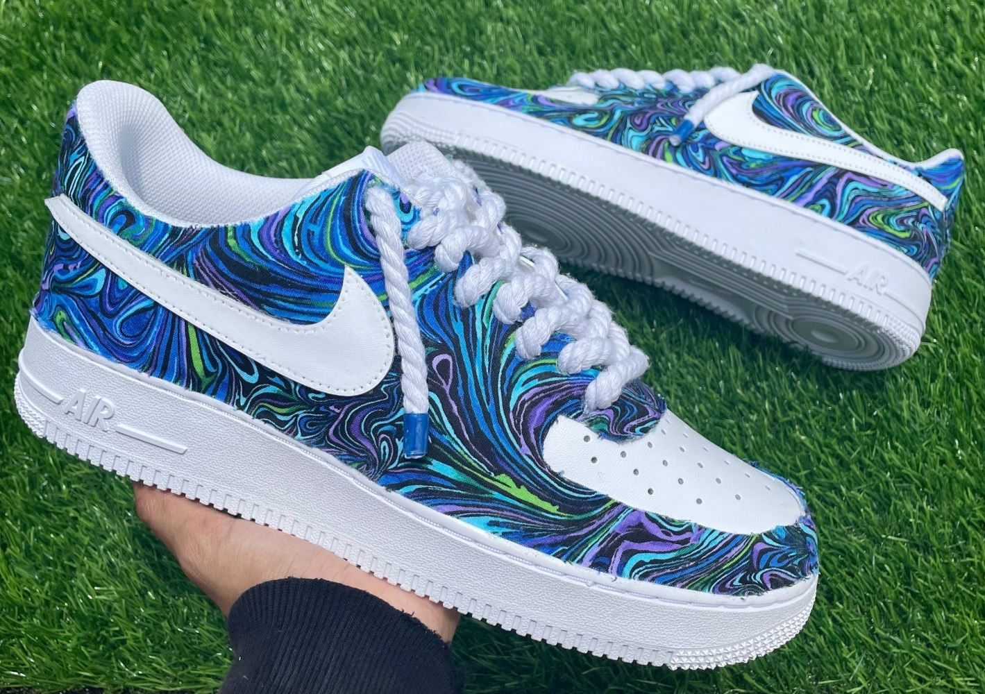 Custom Af1 Blue Abstract Blue Custom Air Force 1 – Unite Custom