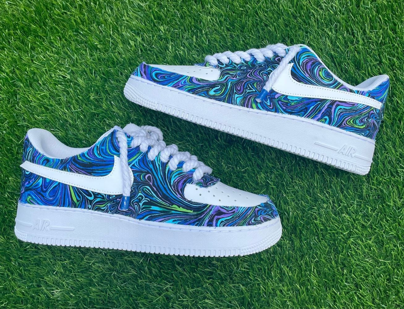 Abstract Blue Custom Air Force 1